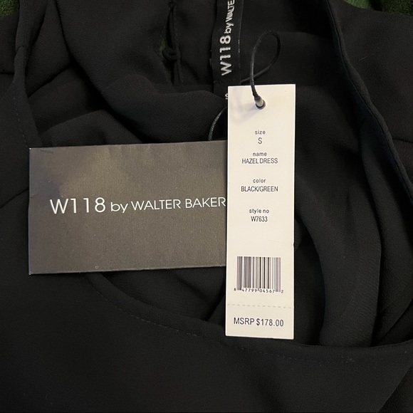 W118 by Walter Baker Black Green HAZEL Wool Dress G-13 - Picture 9 of 12